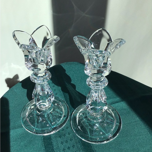 Gorham Accents Vintage Gorham Crystal Tulip Candlestick Holders Set